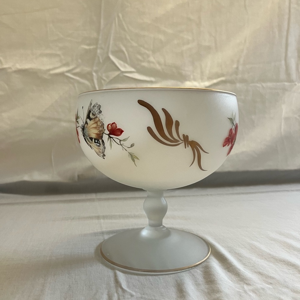 Floral Frosted Glass Goblet